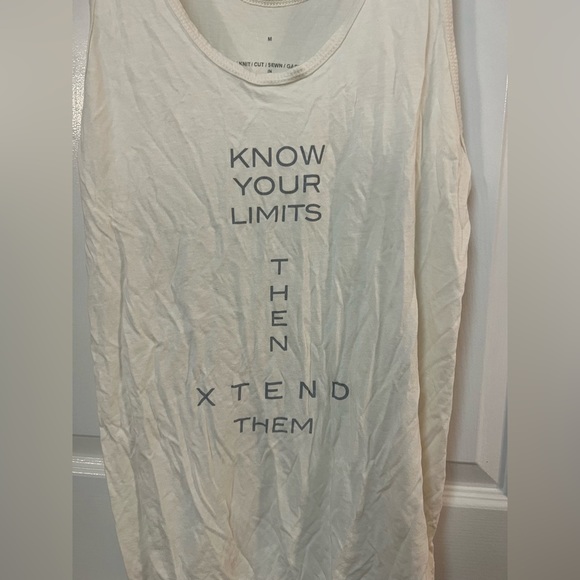 Xtend Barre tank top white cream Size M KNOW YOUR LIMITS THEN X TEND THEM - Picture 6 of 6